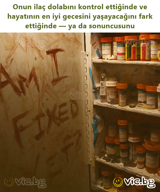 Onun ilaç dolabını kontrol ettiğinde ve hayatının en iyi gecesini yaşayacağını fark ettiğinde — ya da sonuncusunu