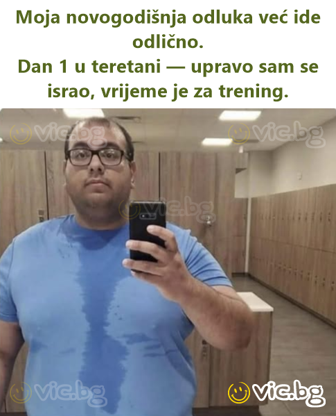 Yeni yıl kararım şimdiden çok iyi gidiyor. Spor salonunda 1. gün — az önce sıçtım, antrenman zamanı.