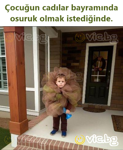 Çocuğun cadılar bayramında osuruk olmak istediğinde.