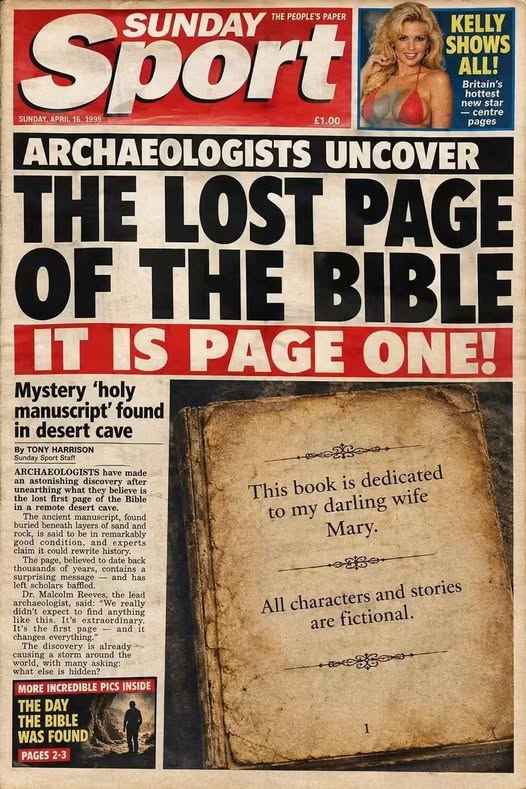 Archaelogists uncover the lost page of the bible