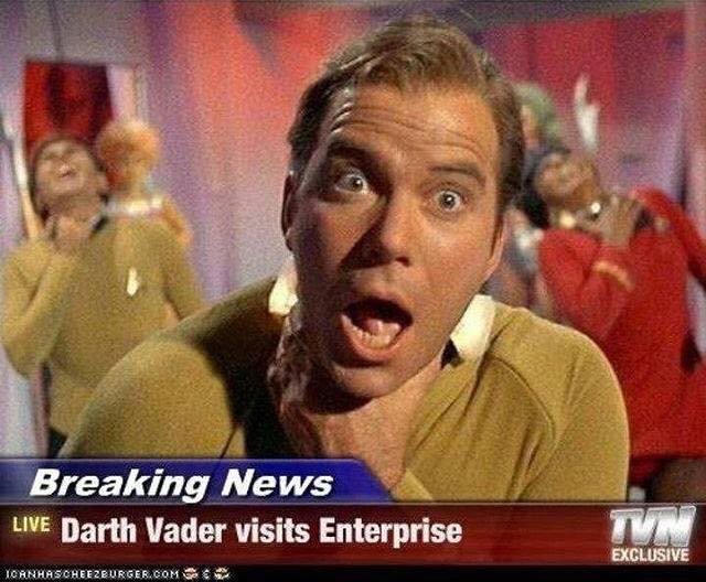 Breaking, Darth Vader visits "Enterprise"