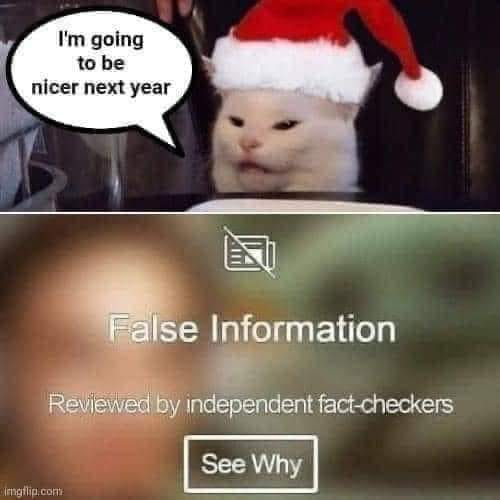 I'm going to be nicer next year