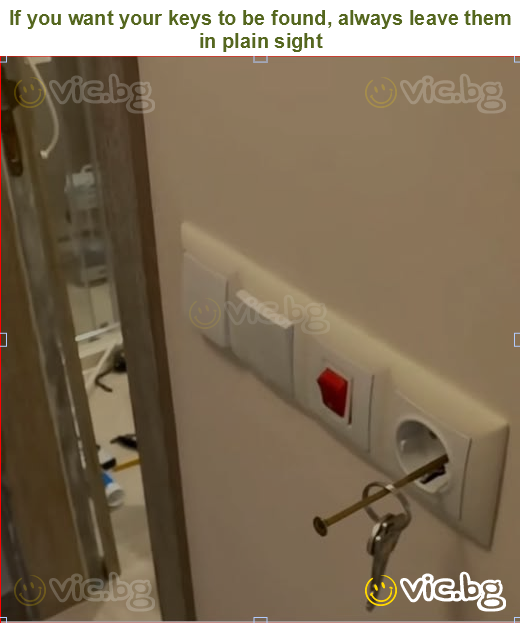 If you want your keys to be found, always leave them in plain sight