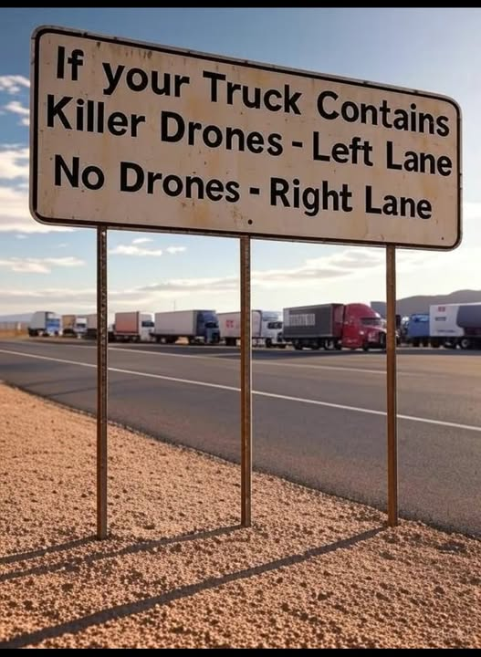 If your Truck Contains Killer Drones - Left Lane. No Drones - Right Lane