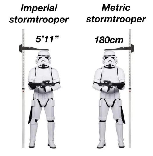 Imperial stormtrooper vs Metric stormtrooper