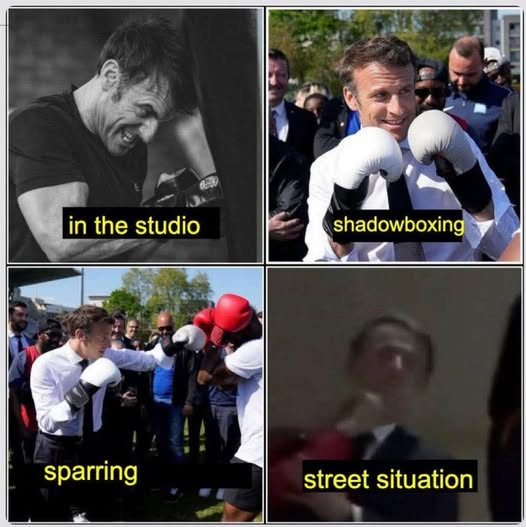 in the studio. shadowbohing. sparing. street situation