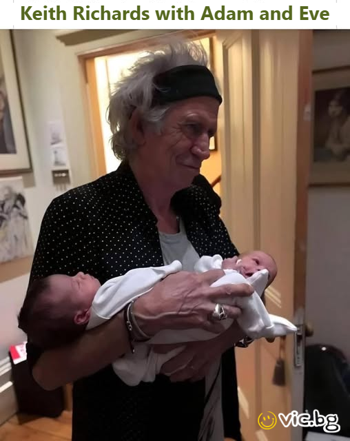 Keith Richards with Adam and Eve   