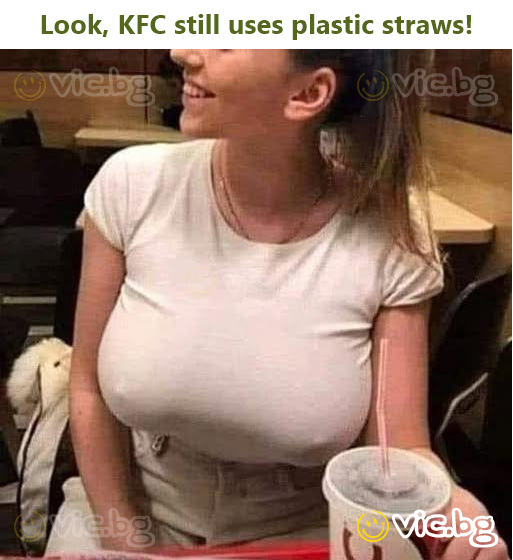 Look, KFC still uses plastic straws!