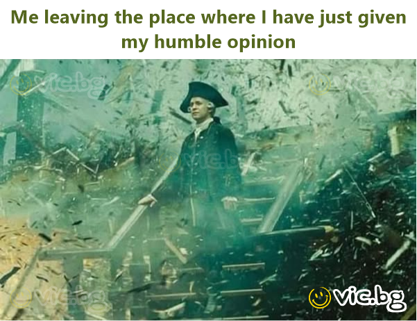 Me leaving the place where I have just given my humble opinion