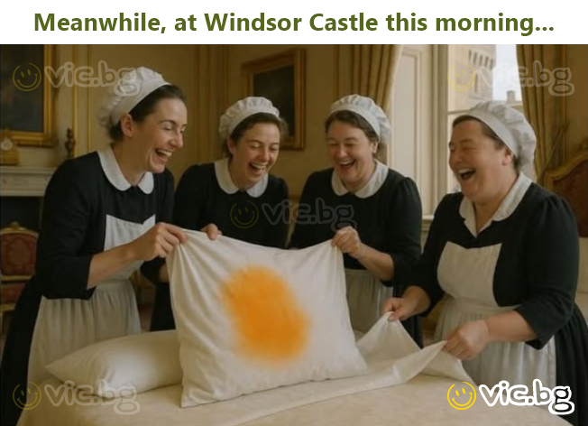 Meanwhile, at Windsor Castle this morning...