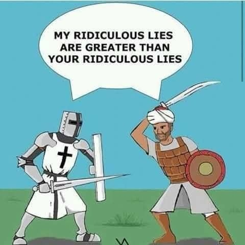 My ridiculous lies are greater than your ridiculous lies