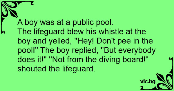 Lifeguard Pees In Pool