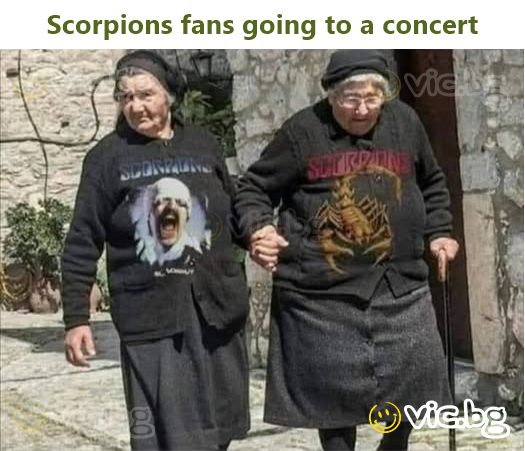 Scorpions fans going to a concert