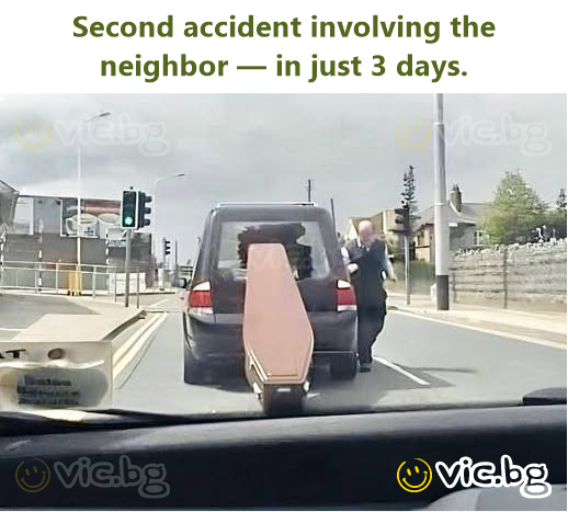 Second accident involving the neighbor — in just 3 days.