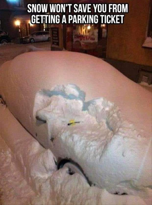 Snow won't save you from getting a parking ticket