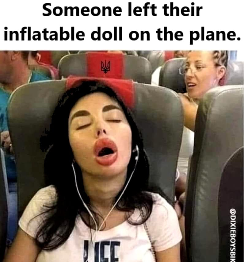Someone left their inflatable doll on the plane. 