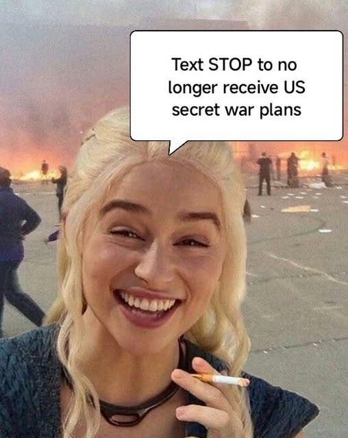 Text STOP to no longer receive US secret war plans
