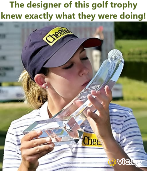 The designer of this golf trophy knew exactly what they were doing!