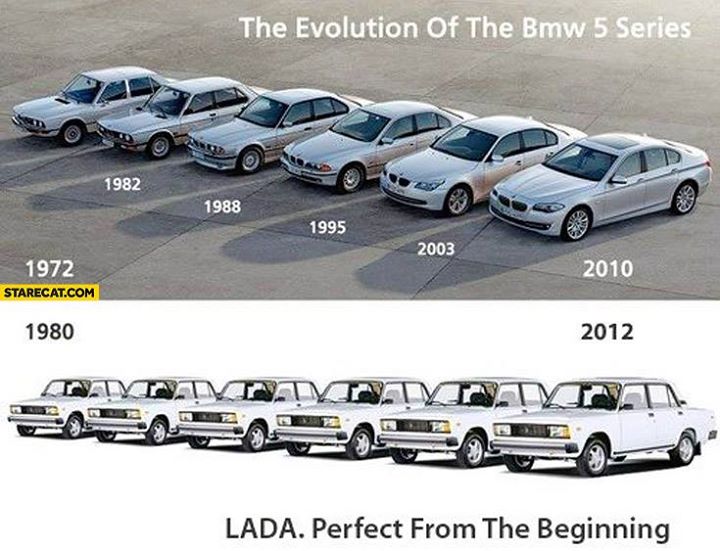 The evolution of the BMW 5th series Lada, perfect from beginning