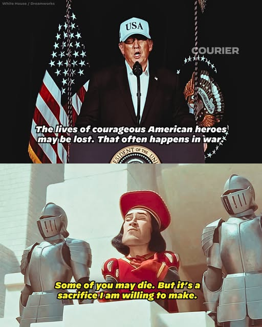 The lives of courageous American heroes maybe Iost. That often happens in war
Some of jou may die. But its' a sacrificeI  am willing to make