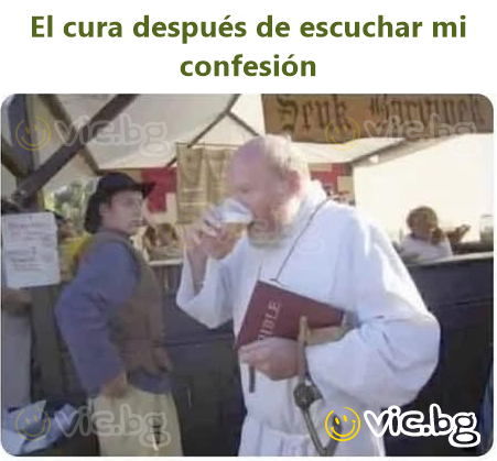 The priest after hearing my confession