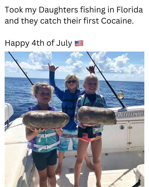 Took my Daughters fishing in Florida and they catch their first Сосаinе. Happy 4th of July