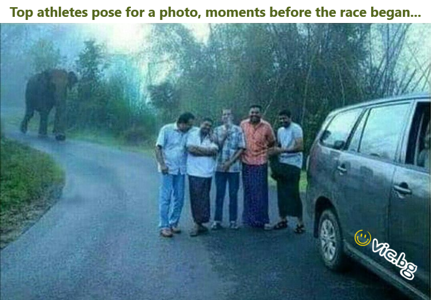 Top athletes pose for a photo, moments before the race began...