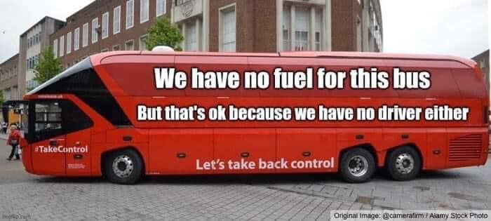 We haue no fuel for this bus.  But thars ok because we have no driver either