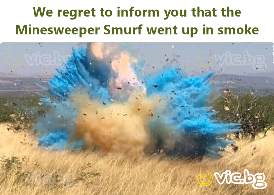 We regret to inform you that the Minesweeper Smurf went up in smoke