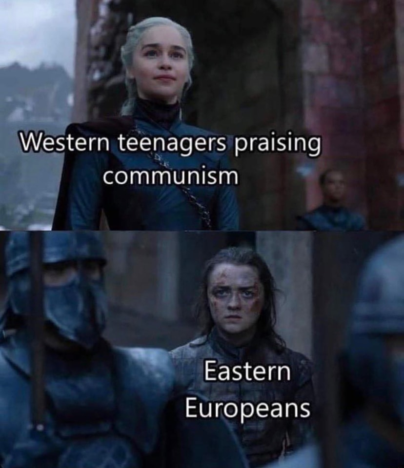 Western teenagers praising communism. Eastern Europeans