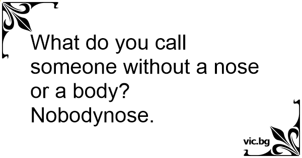 what-do-you-call-someone-without-a-nose-or-a-body-nobodynose