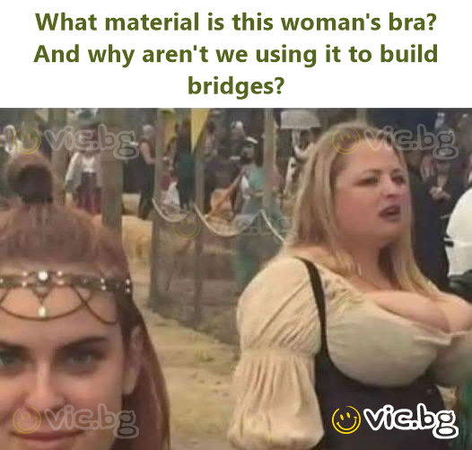 What material is this woman's bra?  And why aren't we using it to build bridges?