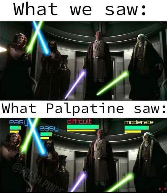 What we saw: What Palpatine saw: Easy	CIEN	moderate easy