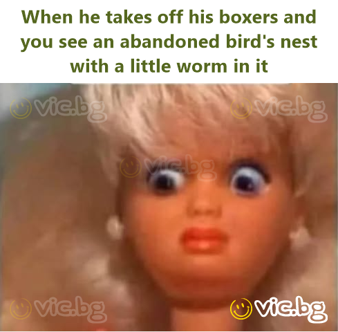 When he takes off his boxers and you see an abandoned bird's nest with a little worm in it