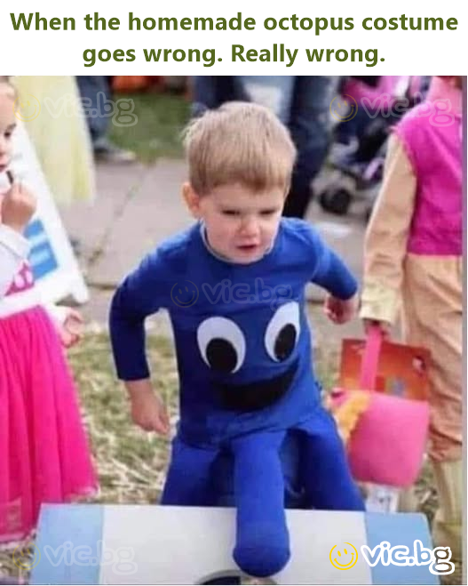 When the homemade octopus costume goes wrong. Really wrong.