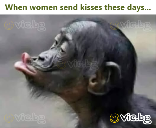 When women send kisses these days...