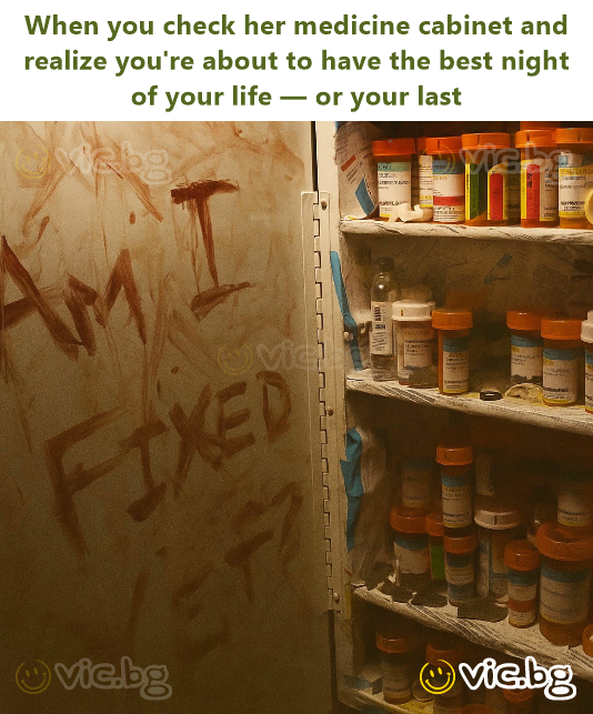 When you check her medicine cabinet and realize you're about to have the best night of your life — or your last
