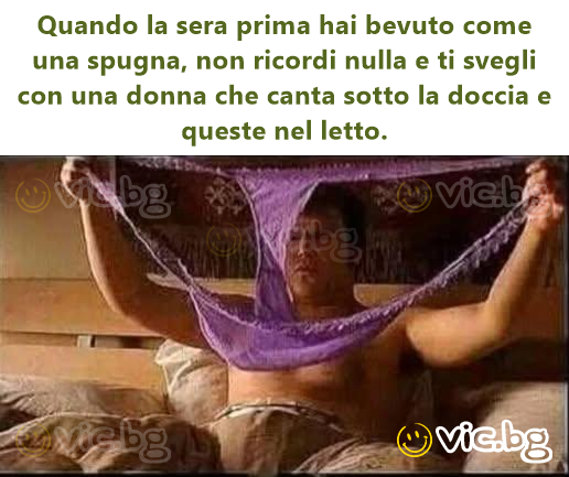 When you drank like a sponge the night before, remember nothing, and wake up to a woman singing in the shower… and these in your bed.