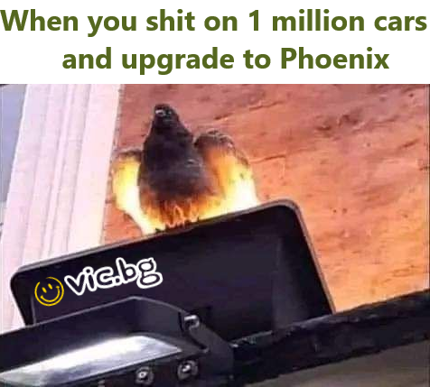 When you shit on 1 million cars and upgrade to Phoenix