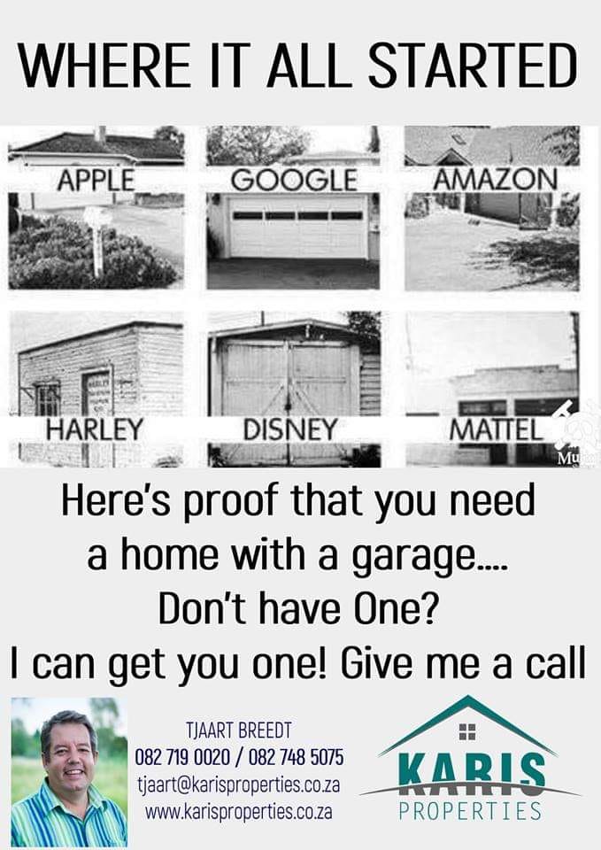 Where it all started Here's proof that you need a home with a garage. Do not have one? I can get you one! Give me a call