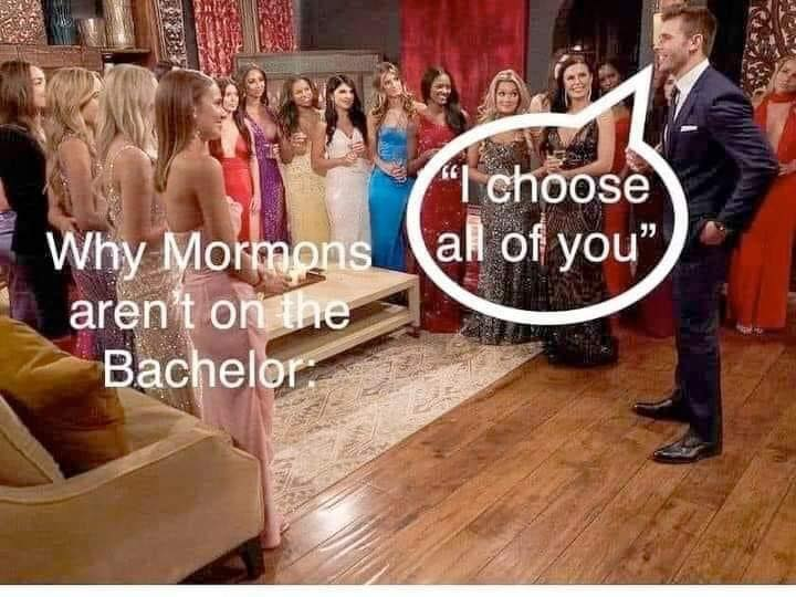 Why Mormons aren't on the Bachelor. I choose all of you.