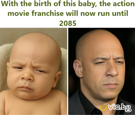 With the birth of this baby, the action movie franchise will now run until 2085
