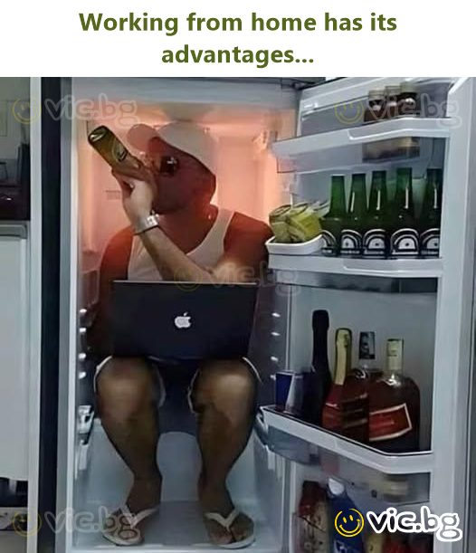 Working from home has its advantages...