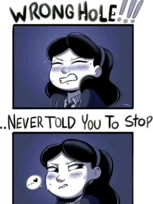 Wrong hole, Never told you to stop