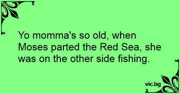 Yo momma's so old, when Moses parted the Red Sea, she was on the other ...