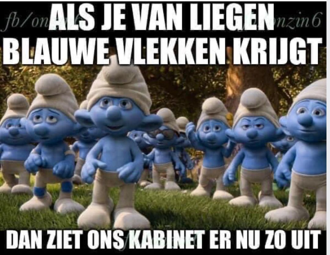 Als je van liegen  blauwe vlekken krijgt, dan ziet ons kabinet er nu zo uit