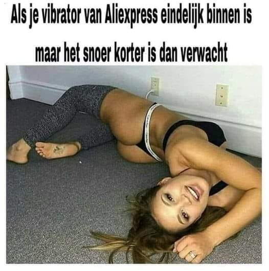 Als je vibrator van Aliexpress eindelijk binnen is maar het snoer korter is dan vewacht