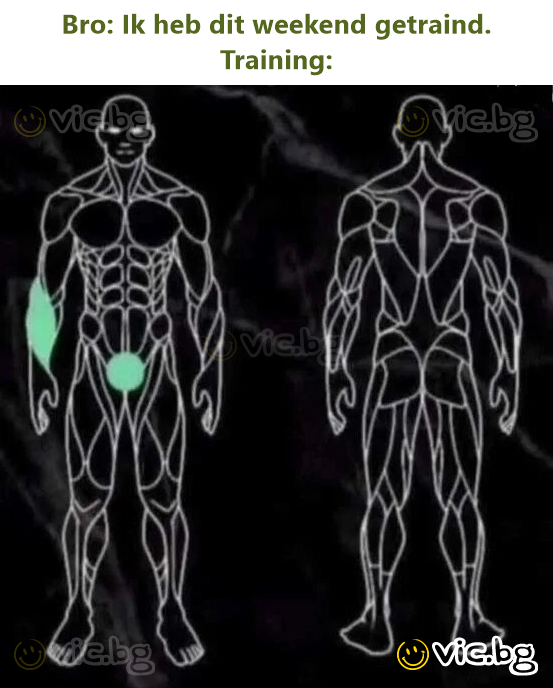 Bro: Ik heb dit weekend getraind. Training: