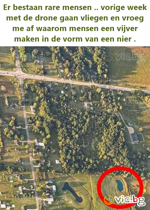 Er bestaan rare mensen .. vorige week met de drone gaan vliegen en vroeg me af waarom mensen een vijver maken in de vorm van een nier .