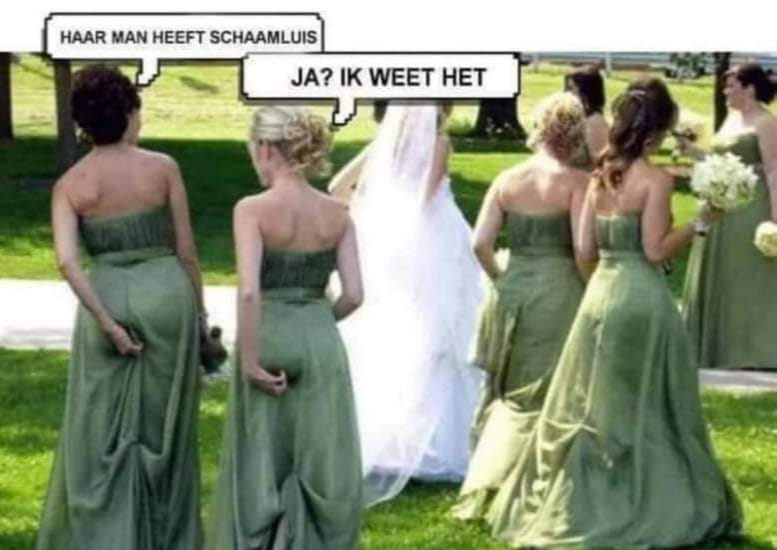 Haar man heeft schaamluis ja? Ik weet het